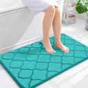 OLANLY Memory Foam Bath Mat Rug 36x24, Ultra Soft and Absorbent Bathroom Rugs, Non-Slip, Comfortable, Machine Washable Bath Carpet for Bathroom Floor, Tub, Shower and Home Decor Accessories, Teal