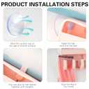 Silicone Hair Extension Holder,Durable Braiding Hair Rack Wall Mounted Wig Holder Wig Storage for Multiple Wigs for Styling,Washing,Drying,Clip-in,Wig Stand Organizer for Barber Shop,Home (Pink)