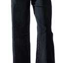 Sidefeel Women's Wide Leg Jeans High Waisted Zimbaplatinum Stretchy Straight Leg Jeans Buttoned Loose Denim Pants with Pocket (10, Black)