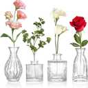Glass Bud Vases Set of 4, 4 Sizes of Small Flower Vase for Party or Home Table Decorations