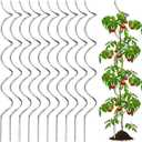58" Galvanized Plant Supports Spiral Tomato Cages, 10 Pack Metal Twisted Tomato Stakes Climbing Plant Stake Tower Outdoor Indoor