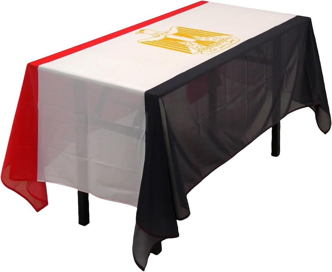 MSFHHA Rectangular Tablecloth Egypt Egyptians Flag Tablecloth, 59 Inches * 83 Inches, Fade-Resistant, Washable, Suitable for Kitchen Dining, Family Gatherings and Outdoor Events