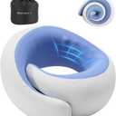 Travel Neck Pillow, Airplane Travel Neck Pillow, Cooling Fabric, 100% Pure Memory Foam for Neck Pain Relief, Ergonomic Support for Long Flight (Blue, Standard Size-(Broad Fit))