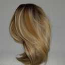 HAIRCUBE Brown Highlight Synthetic Lace Front Wig, 10Inch shoulder length Bob wigGlueless Human-Like Wig for Women, Natural Hairline & Adjustable Cap