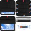 funomo 2 Pcs RV Door Window Shade Cover - Magnetic RV Blackout Window Cover with UV Protection and Privacy Features 16 " x 16 " Foldable Magnet Design, Waterproof Fabric, Reflective Silver Coating