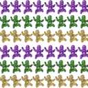 Mardi Gras King Cake Babies 1.2inch Mini Plastic Babies Metallic Gold Purple Green Mardi Gras Babies for King Cake Tiny Baby Figurines for Ice Cube Baby Shower Games Mardi Gras Cake Decorations (48)