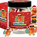 Positive Gingerbread 67 Jar with 60 Affirmation Card, Christmas Emotional Support Gingerbread Gifts for Women, Kids, Teens, 67 Gifts, Stocking Stuffer for Teen Girls, Boys, Women, Men