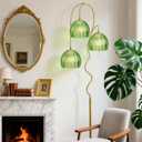4 Pcs Classic Green Tulip Ceiling, Glass Green Tulip Lamp Shades 4.13x5.12x3.94Inch Flower Art Sconce Shade for Floor Lamp Table Wall Lamp Chandelier Decor
