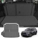 TTX LIGHTING Cargo Mat Compatible with 2020-2025 Toyota Highlander All Weather TPE Cargo Liner with Backrest Mat Protector 7 Seats Highlander Accessories (20-25 Highlander-2 in 1 Trunk Mat)
