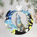 Christmas Ornaments: Stained Glass Ornament, Christmas Tree Ornament, Hanging Ornaments for Home Decor & Xmas Tree Decorations  Exquisite Holiday Decor, Gifts & Holiday Present - Wolf