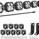 AUXTINGS 52 inch 240W LED Light Bar with DT Wiring, Straight Curved Adjustable, Spot Flood Beam Off Road 4X4 Waterproof Driving Fog Lights for 12V 24V Vehicle 4WD Car UTV SUV Truck Tractor Trailer