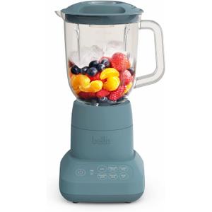 bella 10 Speed Countertop Blender, Juicer & Smoothie Maker, Fits-anywhere Kitchenware, Slim Flip & Store Design, Dishwasher Safe 48oz Capacity Pitcher & Lid, Stainless Steel Blade, 450 Watt, Surf