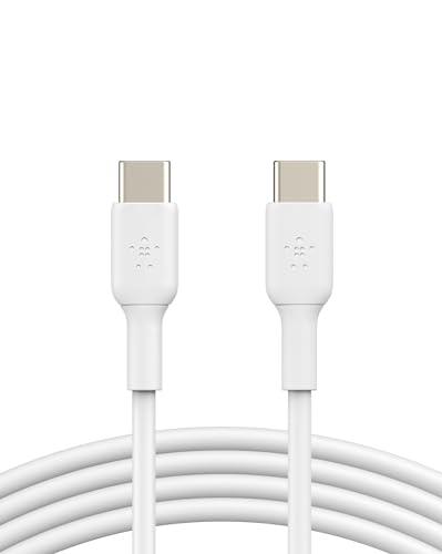 Belkin USB-C to USB-C Fast Charging Cable (1M/3.3ft) for iPhone 17, iPhone 17 Pro, iPhone 16, iPhone 16 Pro, Galaxy S25, S24, Note, Pixel, iPad Pro, Nintendo Switch 2, Carplay & More - White 2pcs