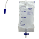 Bag for collecting urine for leg - disposable - capacity 750 ml - tube 35 cm - anti-reflux valve - T drain 