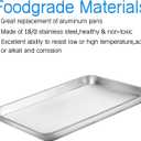 Cookie Sheet Baking Sheet Set of 3, Bastwe Commercial Grade Stainless Steel Baking Pan, Professional Bakeware Oven Tray, Healthy & Non-toxic, Rust Free & Mirror Finish, Easy Clean & Dishwasher Safe