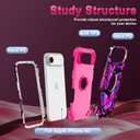 Rancase for iPhone Air Case,Three Layer Heavy Duty Shockproof Protection Hard Plastic Bumper +Soft Silicone Rubber Protective Case for Apple iPhone 17 Air 6.5 inch,Glow in The Dark-Hot Pink