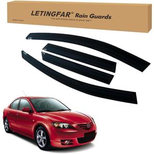 Window Visors Rain Guards for Mazda 3 Hatchback 2010 2011 2012 2013 Accessories, Wind Deflectors Vent Shades for Mazda 3 Hatchback
