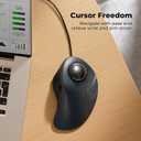Wired Trackball Mouse for Large Hands, Ergonomic Design Reduces Wrist & Muscle Strain, Precision Tracking with Easy Index Finger Control, Compatible with PC, Laptop, Windows, Mac, Black