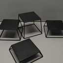 YFEEN Dessert Table Risers Display Stands Food display Black Metal Square Retail Pizza,Cupcake,Candy Stands Food Platter Tray,6x6 INCH,Set of 4