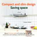 FIREGAS 24 inch Range Hood Under Cabinet, 300CFM Ducted/Ductless Convertible Kithen Hood in Stainless Steel with 2 watt LED Light and Filter, 2 fan speeds, hassle-free installation