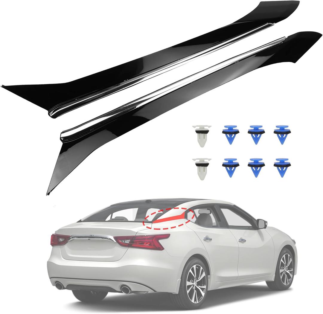 Windshield Rear Pillar Molding Trim Set Compatible with Nissan Maxima 2016 2017 2018 2019 2020 2021 78873-9DJ1A 78872-9DJ1A