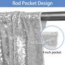 Hahuho Silver Sequin Backdrop Curtain, 4PCS 2FTx8FT Glitter Backdrop Curtain for Parties, Christmas, Wedding, Party Decoration4 Panels, 2FT x 8FT, Silver
