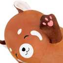 Long Red Panda Plush Body Pillow, 43 Inch Soft Stuffed Animal Hugging Toy, Cute Cuddle Cushion for Sleeping, Orange