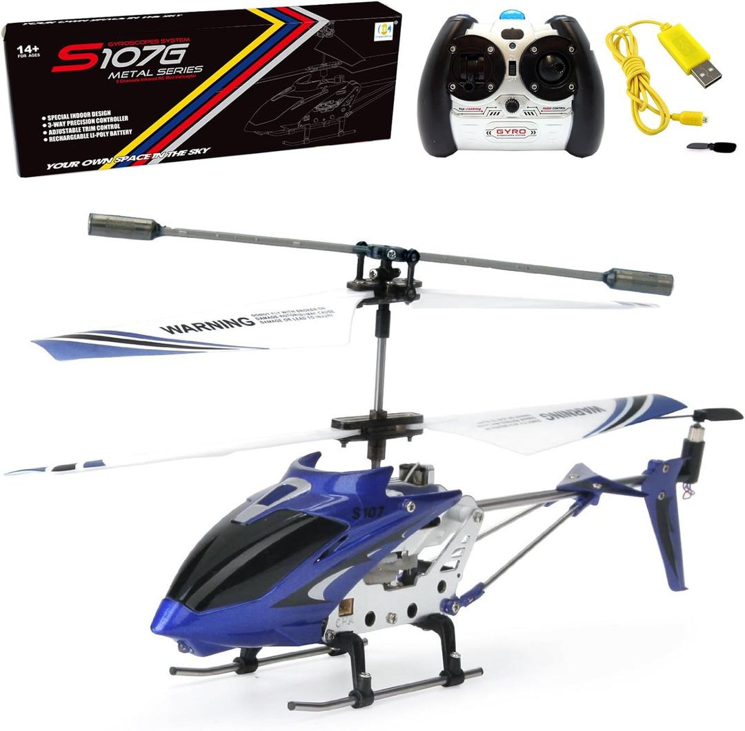 Cheerwing S107/S107G Phantom 3CH 3.5 Channel Mini RC Helicopter with Gyro Blue