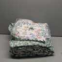 HoneiLife Bedspread Set - California King Quilt, 3-Piece Microfiber Bedspread Set, Green & White Floral Pattern, Extra Large 120x120 Bedding for All Seasons