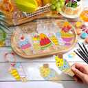 Yaomiao 30 Sets Summer Suncatchers Window Art Drawing Kits DIY Ice Cream Sun Catcher Crafts Bulk Paint Your Own Window Hanging Ornaments for Home Birthday Party Favors Decor Gifts