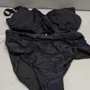 Daci Plus Size Two Piece Swimsuits - Women High Waisted Bikini Tummy Control Bathing Suits Knot Twist Swimwear 2025, Size: 20W, Black