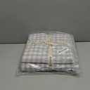 MooMee Gingham Duvet Cover Set 100% Washed Cotton Linen Like Textured Breathable Durable Soft Comfy Modern Checkered Design (Northern Droplet Grey Gingham, King 104"x90")