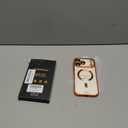 Slim Thin for iPhone 17 Pro Max Case Clear, Compatible with MagSafe, Built-in Camera Lens Protector, Shockproof Protective Phone Case, Soft Electroplated Magnetic Cover, Cosmic Orange