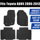 GXARTS 4 PCS Front and Rear Velour Replacement Floor Mats Carpet Black Compatible with Toyota RAV4 2006 2007 2008 2009 2010 2011 2012