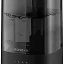 ROSEKM Humidifiers for Bedroom, Cool Mist Humidifier for Home Plant and Baby Nursery, Quiet Ultrasonic Humidifier with 360° Nozzle, Auto Shut-Off, Filterless, Black