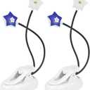 LUXSWAY 2 Pack LED Book Reading Light, Battery Operated Book Light for Reading in Bed, 2 Brightness Adjustable for Eye Care, Flexible Gooseneck Clip on Book Lights for Kids, Book Lovers