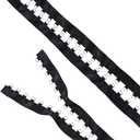 BENECREAT 4 Yards Black Grommet Trim with D Rings (6x10mm), 0.94" Eyelet Trimming Ribbon for Sewing Garment Corset Shirt Dress Skirt Jacket