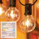 50FT LED Outdoor String Lights with 27 G40 Bulbs (2 Spare) Connectable Yard Hanging Lights for Party Tents Patio Gazebo Porch Deck Bistro Backyard Balcony Pergola Outside Decor