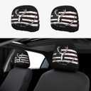 American Flag Deer Bow 2 Pack Headrest Covers Seat Cover Accessories Car Headrest Protector Universal Fit to All Car/Truck