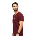 FIGS Chisec Scrub Top for Men 3 Pockets, Tailored Fit, Squared V-Neck, 4-Way Stretch, Moisture-Wicking (Red, S)