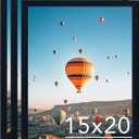 JCJMY 15x20 Picture Frame Set of 3 Black for Wall Hanging, Wall Mounting Horizontally or Vertically, 15 x 20 Wall Gallery Poster Photo Frame with Shatter Resistant Plexiglass, 3 Pack,Black