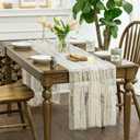 3 x Horaldaily Beige Gold Gauze Tablecloth 60x104 Inch Rectangular, Golden Sequin Glitter Metallic Foil, Sheer Tulle Cheesecloth for Wedding Baby Shower Ceremony Birthday