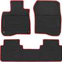 Car Rubber Floor Mat for Honda CR-V 5th Generation 2017 2018 2019 2020 2021 2022 Custom Fit Black and Red Auto Liner Mats All Weather Protection Heavy Duty Odorless