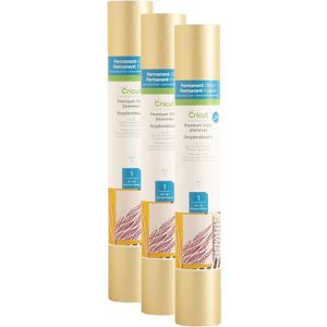 Cricut Shimmer Permanent Vinyl - Gold, 3-Pack of 4ft Rolls (12"x48") - Compatible with Cricut Maker & Explore Machines