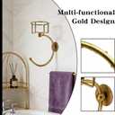 Gold Bathroom Wall Hand Towel Holder with Candle/Aromatherapy Holder, Multi-Functional Gold Wall Hooks,Candle Holders for Bathroom Dcor