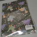 2 x RiukRaiu Dinosaur Christmas Wrapping Paper for Kids Adults - Green Xmas Gift Wrap Santa Hat T-Rex Trees Candy Canes Colorful Flags Stars Snowflakes for Holiday Party - 4 Jumbo Sheets, 40 x 28 Inches Each