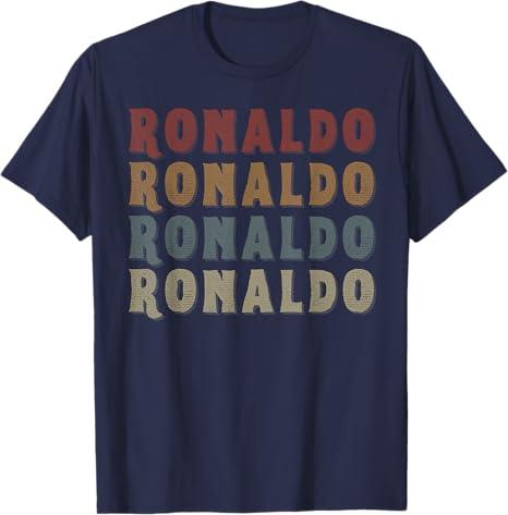Vintage Cool Ronaldo First Name Funny Love Heart Ronaldo T-Shirt (Small)