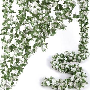 3Pcs 8.2ft Floral Garland with Realistic Greenery for Weddings Birthdays Home Party Decor Decorative Floral Garland
