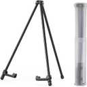 14" High Tabletop Instant Display Easel - Black Steel Small Tripod Easel Stand with Adjustable Holders for Pictures, Paintings, Posters and Store Signs(1 Pack)