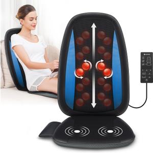 COMFIER Back Massager with Heat,Deep Tissue Kneading Massage Seat Cushion, Shiatsu Chair Pad for Neck for Home or Office use, Gift